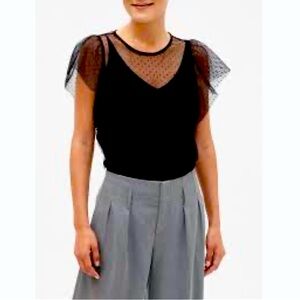 NWT BANANA REPUBLIC mesh blouse szM Beige